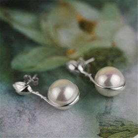 Elegant-Fashion-silver-Lotus-Flower-shell-earring (3)